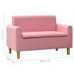 2-Seater Children Sofa Pink Faux Leather