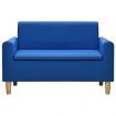 2-Seater Children Sofa Blue Faux Leather