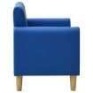 2-Seater Children Sofa Blue Faux Leather