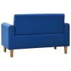 2-Seater Children Sofa Blue Faux Leather