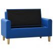 2-Seater Children Sofa Blue Faux Leather