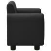 Children Sofa with Stool Black Faux Leather