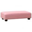 Children Sofa with Stool Pink Faux Leather