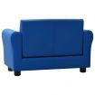 Children Sofa with Stool Blue Faux Leather