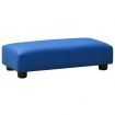 Children Sofa with Stool Blue Faux Leather