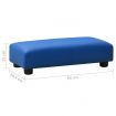 Children Sofa with Stool Blue Faux Leather