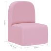 2-in-1 Children Sofa Pink Faux Leather