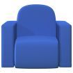 2-in-1 Children Sofa Blue Faux Leather