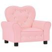 Children Sofa Pink Faux Leather