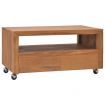 TV Cabinet with Wheels 80x50x42 cm Solid Teak Wood