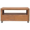 TV Cabinet with Wheels 80x50x42 cm Solid Teak Wood