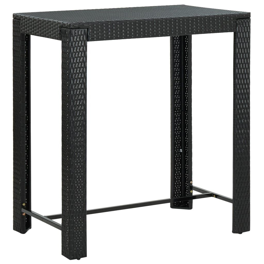 Garden Bar Table Black 100x60.5x110.5 cm Poly Rattan