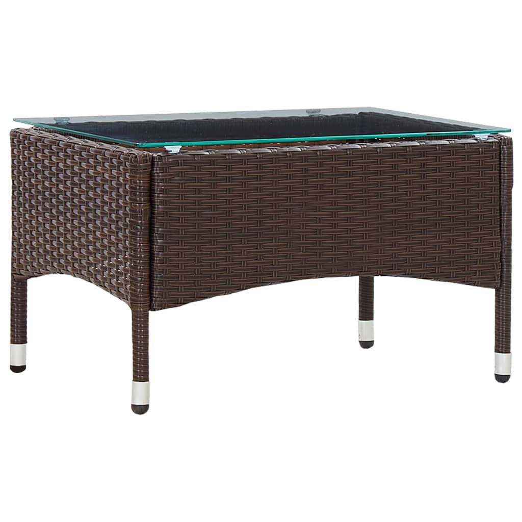 Coffee Table Brown 60x40x36 cm Poly Rattan