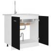 Sink Bottom Cabinet Black 80x46x81.5 cm Chipboard