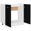 Sink Bottom Cabinet Black 80x46x81.5 cm Chipboard