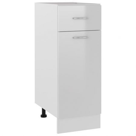 Drawer Bottom Cabinet High Gloss White 30x46x81.5 cm Chipboard