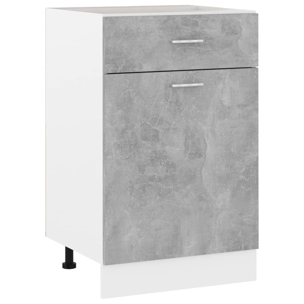 Drawer Bottom Cabinet Concrete Grey 50x46x81.5 cm Chipboard