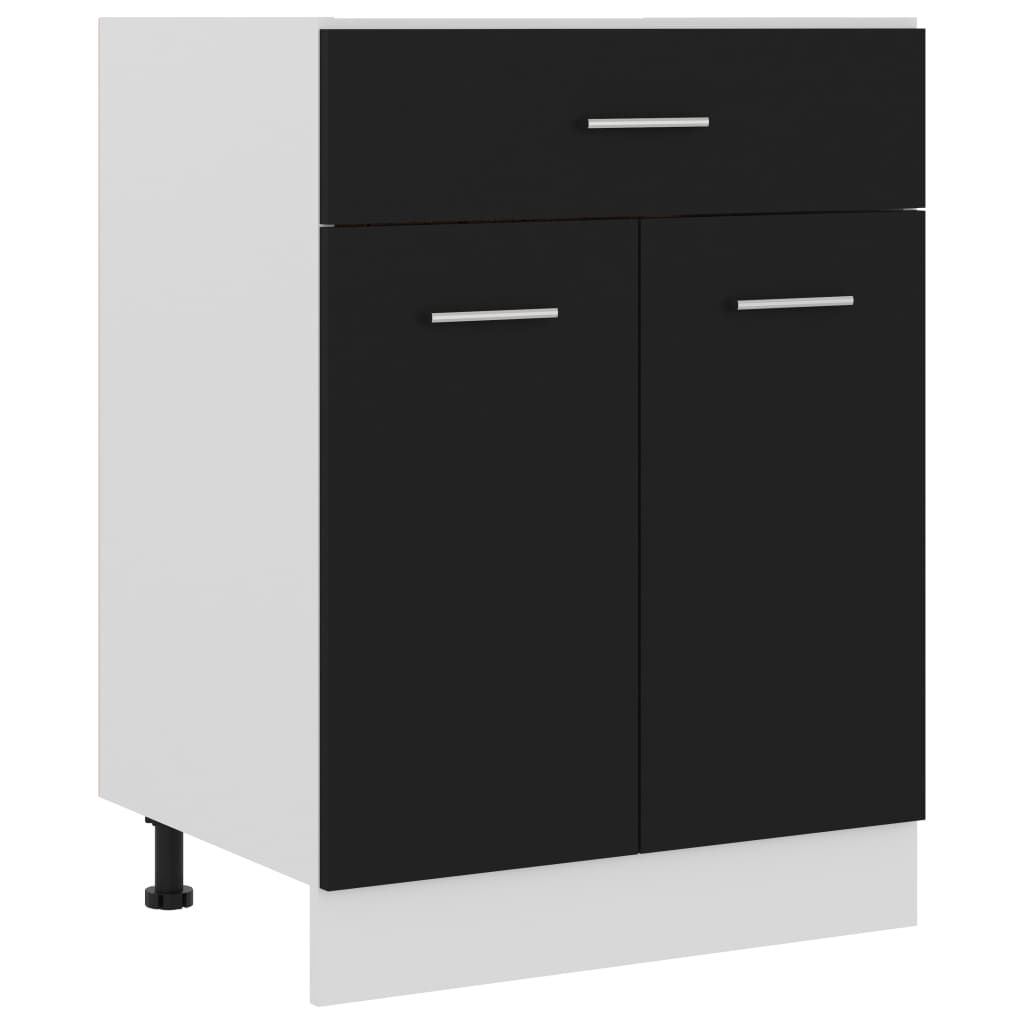 Drawer Bottom Cabinet Black 60x46x81.5 cm Chipboard