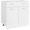 Drawer Bottom Cabinet White 80x46x81.5 cm Chipboard