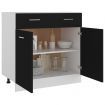 Drawer Bottom Cabinet Black 80x46x81.5 cm Chipboard