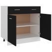 Drawer Bottom Cabinet Black 80x46x81.5 cm Chipboard