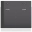 Drawer Bottom Cabinet High Gloss Grey 80x46x81.5 cm Chipboard
