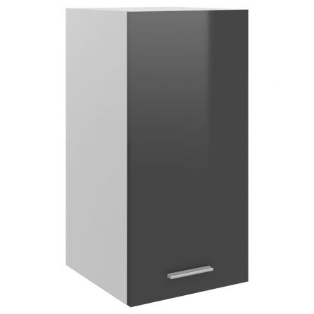 Hanging Cabinet High Gloss Grey 29.5x31x60 cm Chipboard