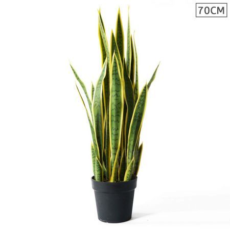 70cm Artificial Indoor Yellow Edge Tiger Piran Fake Decoration Tree Flower Pot Plant