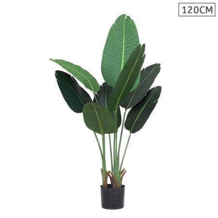 120cm Artificial Green Indoor Traveler Banana Fake Decoration Tree Flower Pot Plant