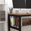 Zetland Drak Brown Computer Desk with Bookshelf