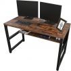 Zetland Drak Brown Computer Desk with Bookshelf