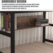 Zetland Drak Brown Computer Desk with Bookshelf
