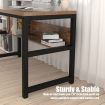 Zetland Drak Brown Computer Desk with Bookshelf