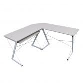 Alexandra Light Grey L-shape computer desk