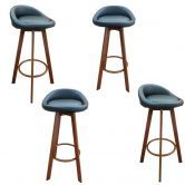 Noel Set of 4 Black Leatherette Bar Stool