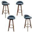 Noel Set of 4 Black Leatherette Bar Stool