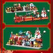 Christmas-themed Street View Children's Building Blocks With Small Bricks, Train Building Blocks Model With Light