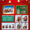 Christmas-themed Street View Children's Building Blocks With Small Bricks, Train Building Blocks Model With Light