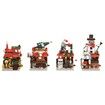 Christmas-themed Street View Children's Building Blocks With Small Bricks, Train Building Blocks Model With Light