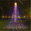 Solar Remote Control Christmas Decoration Star 8 Lighting Modes 350LED Waterfall light COL.Colorful