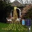 Solar Remote Control Christmas Decoration Star 8 Lighting Modes 350LED Waterfall light COL.Warm White
