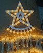 Solar Remote Control Christmas Decoration Star 8 Lighting Modes 350LED Waterfall light COL.Warm White