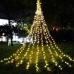 Solar Remote Control Christmas Decoration Star 8 Lighting Modes 350LED Waterfall light COL.Warm White