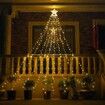 Solar Remote Control Christmas Decoration Star 8 Lighting Modes 350LED Waterfall light COL.Warm White