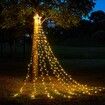 Solar Remote Control Christmas Decoration Star 8 Lighting Modes 350LED Waterfall light COL.Warm White