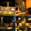 Solar Remote Control Christmas Decoration Star 8 Lighting Modes 350LED Waterfall light COL.Warm White