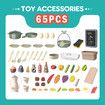 65 PCS Kitchen Playset Cooking Pretend Play Educational Toy Set with Sound Lighting Steam