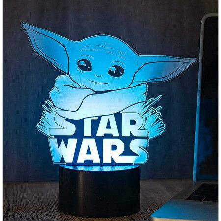 The Mandalorian Baby Yoda Grogu The Child Light 3D LED Lamp Hologram Star Wars 