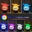 The Child Grogu Baby Yoda Hologram Effect Led Illusion Table Lamp, 16 Color Change Christmas Birthday Gifts for Children Kids