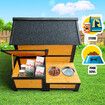 Petscene Dog Kennel Wooden Large Pet House with Door Storage Box Food Bowls